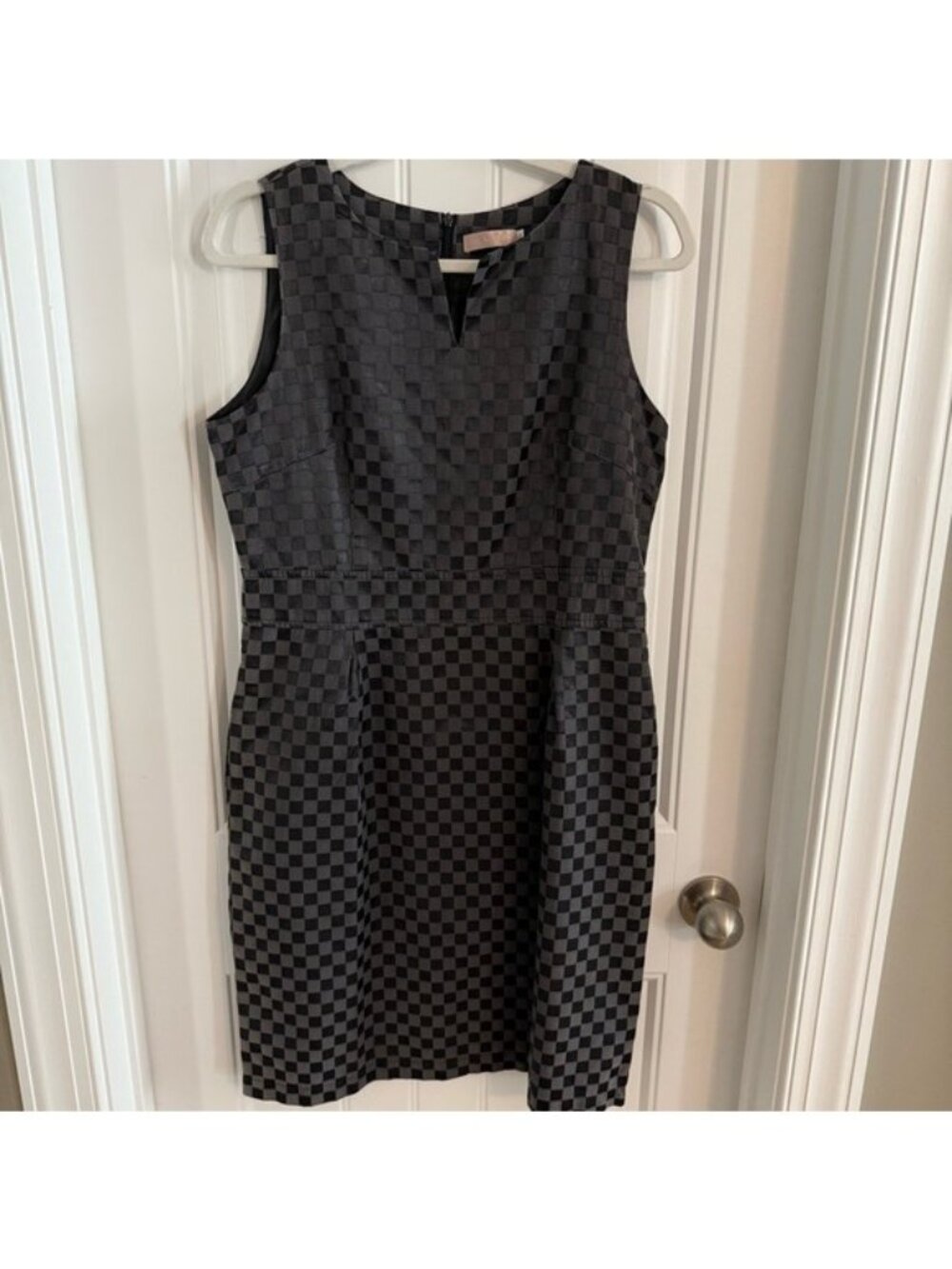 OAMC Sleeveless Checkered Shift Dress Black Textured Pattern Women’s XL Rare
